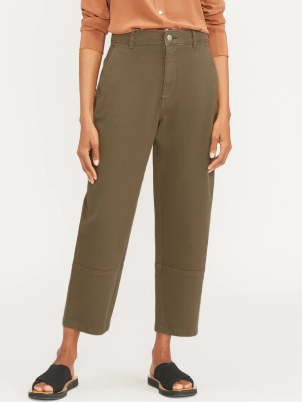 Everlane The Utility Barrel Pant in Dark Moss Olive - Size 10